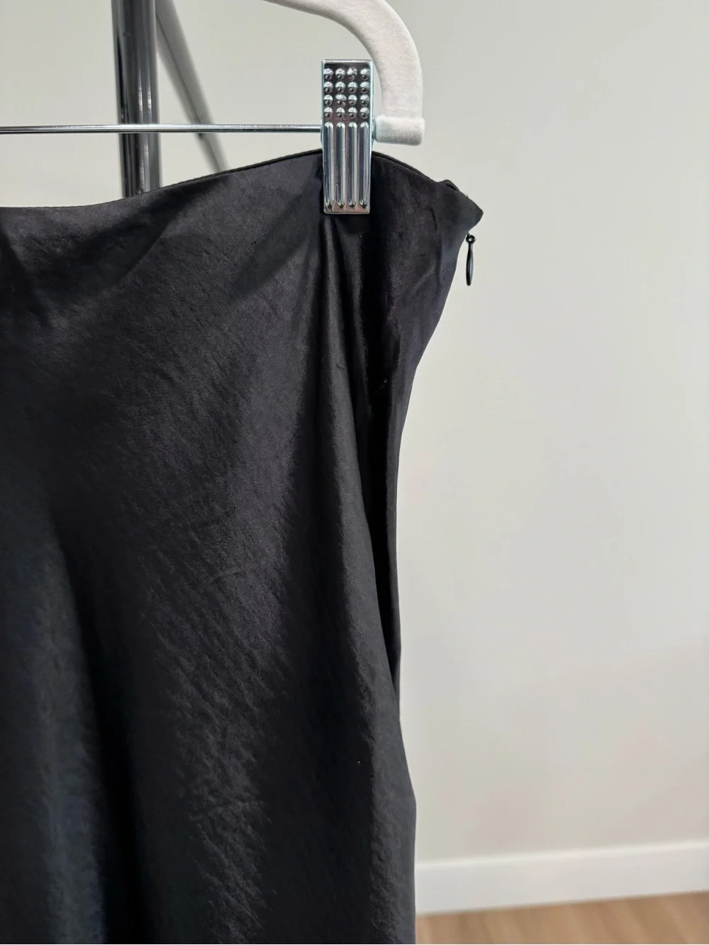 NWT Open Edit by Nordstrom Satin Glossy Maxi Skirt, Black